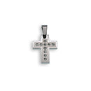 Rhodium Plated Stainless Steel Cross Clear CZ Cross Pendant - SSP00157
