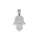 Rhodium Plated Stainless Steel Hamsa Pendant - SSP00339