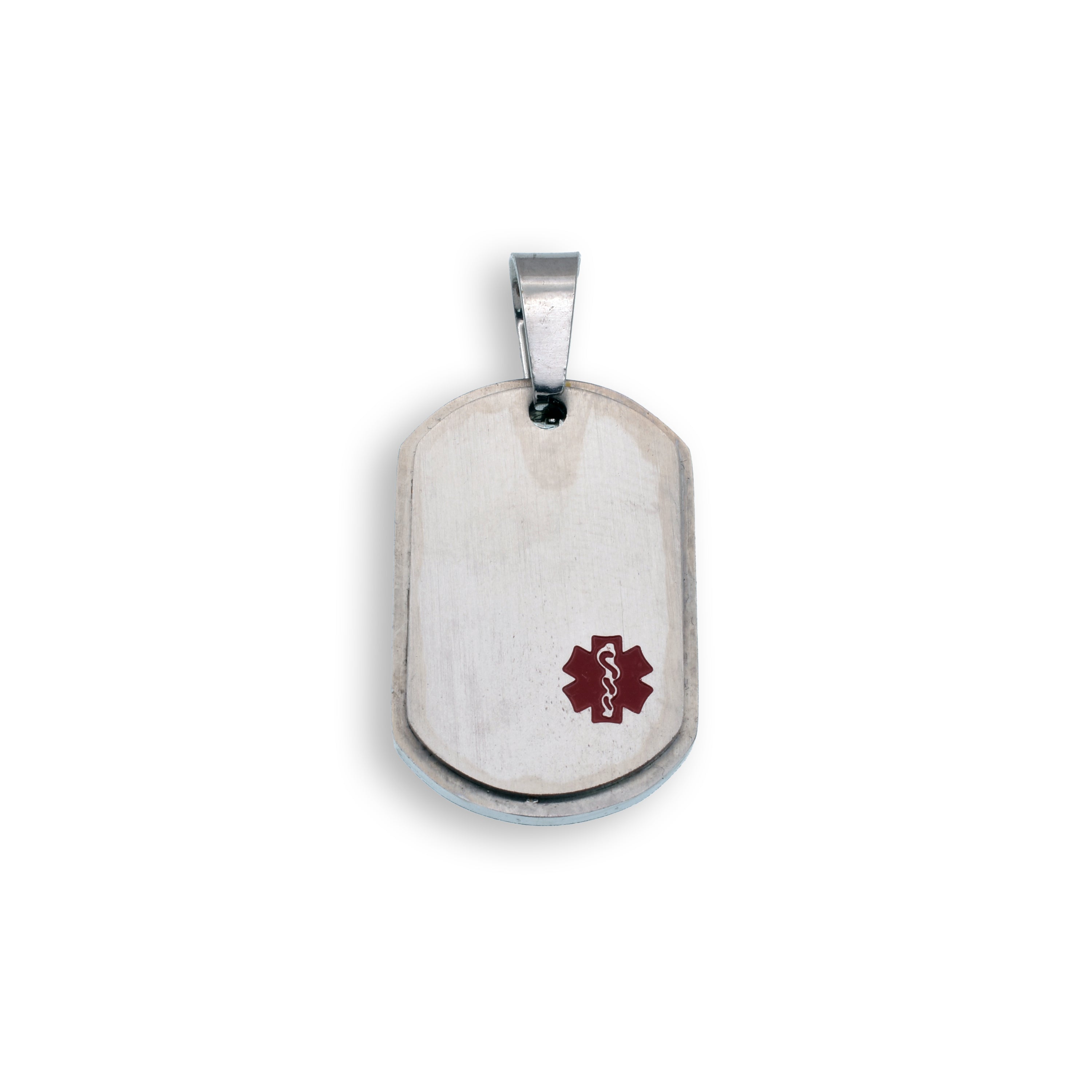 Colgante de placa de identificación médica de acero inoxidable rodiado - SSP00345