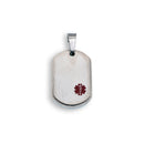 Colgante de placa de identificación médica de acero inoxidable rodiado - SSP00345