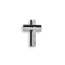 Two-Tone Rhodium & Black Plated Stainless Steel Cross Pendant - SSP00358