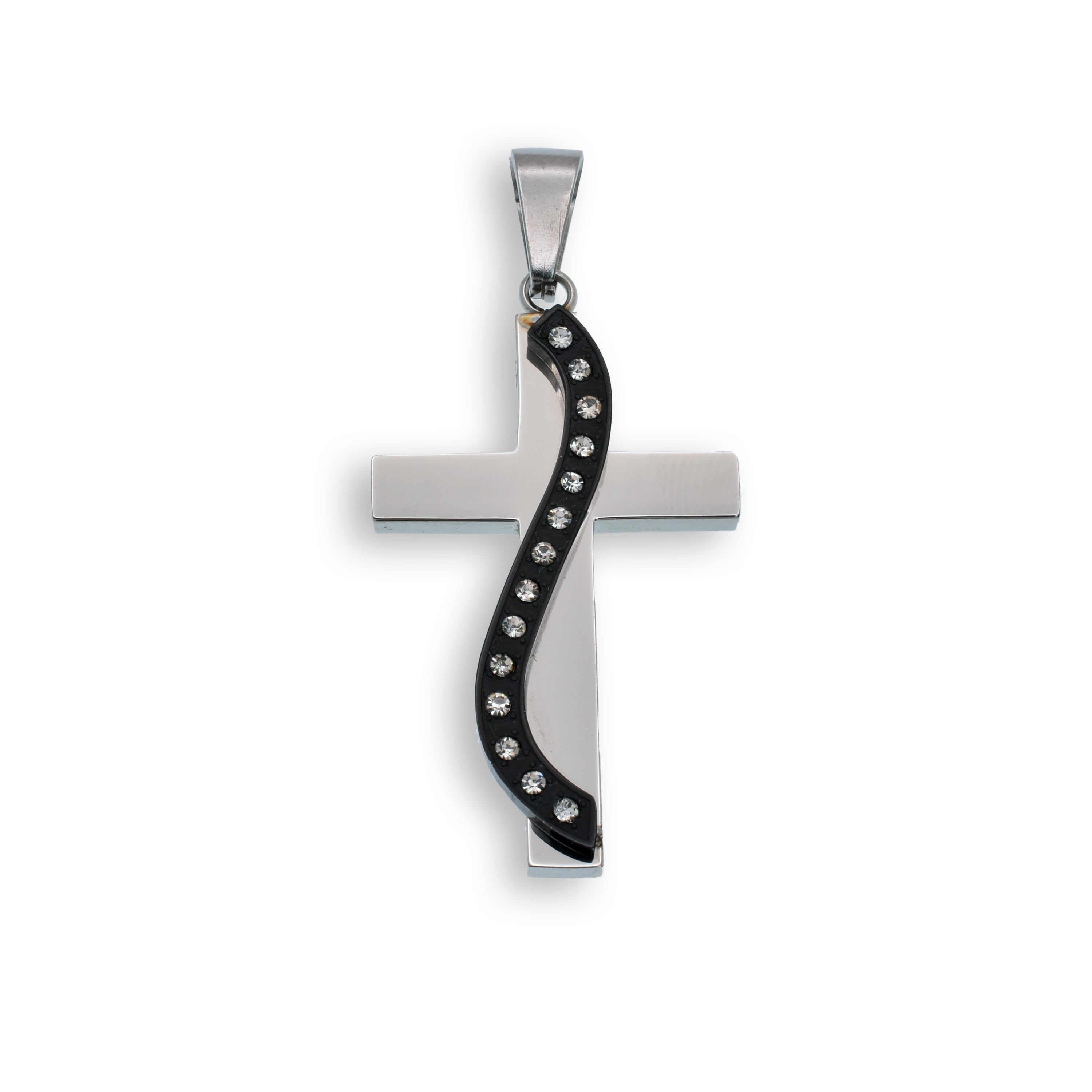 Colgante 2T con múltiples corazones abiertos y acabado mate en plata de ley - SSP00014