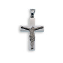 Rhodium Plated Stainless Steel Jesus Crucifix Cross Pendant - SSP00378