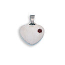 Colgante de corazón médico de acero inoxidable rodiado - SSP00472