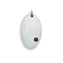 Colgante de identificación médica ovalado grabable de acero inoxidable rodiado - SSP00476