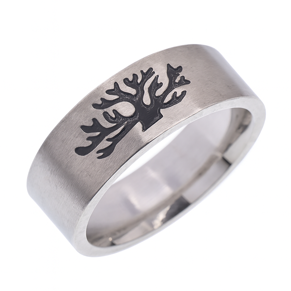 Anillo de acero inoxidable con el Árbol de la Vida de 7 mm - SSRN065