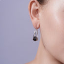 Clearance-Silver 925 Rhodium Plated Round CZ Hoop Earrings - STE00546