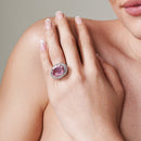 Anillo de plata 925 rodiada con circonita verde azulada - STR00109