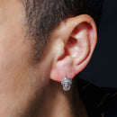 Clearance-Rhodium Plated 925 Sterling Silver Jesus Face Clear CZ Stud Earring - STEM017