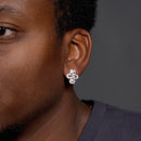 Clearance-Rhodium Plated 925 Sterling Silver Dollar Sign CZ Stud Earring - STEM127