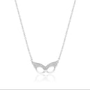 Collar con colgante de mascarada de circonita transparente chapado en rodio de plata 925 - STP01440