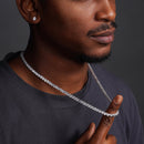 Collar y pulsera de tenis de plata de ley 925 rodiada con circonitas redondas de 5 mm - STP01708