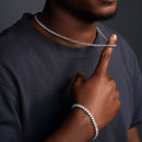 Rhodium Plated 925 Sterling Silver Round CZ Tennis Necklace and Bracelet 3mm - STP01709 RH