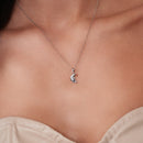 Rhodium Plated 925 Sterling Silver 7.2mm x 9.9mm Moon Face Adjustable Pendant Necklace - STP01869