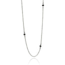 Collar de plata de ley 925 rodiada con circonitas negras por yarda - STP00039BLK