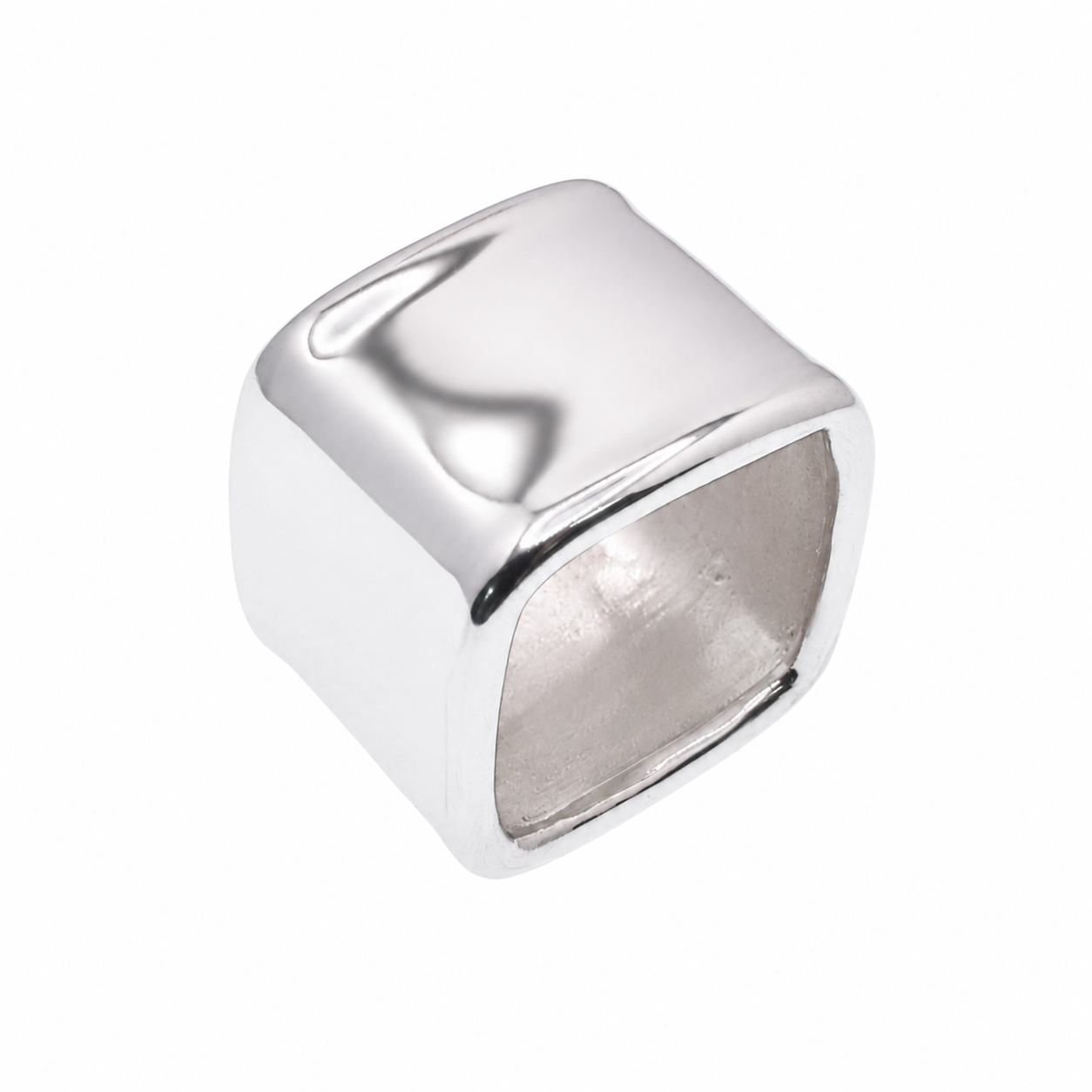 Anillo cuadrado de plata 925 rodiada - STR00391