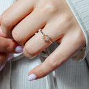 Rhodium Plated 925 Sterling Silver Heart Clear CZ Ring - STR01158