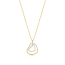 Clearance-Gold Plated 925 Sterling Silver Double Heart Dangle CZ Sets - STS00138