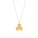 Liquidación - Conjunto de pendientes y collar con gancho de flor de circonita cúbica bañados en oro de plata 925 - STS00243GP