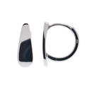 Pendiente de botón de plata de ley rodiada con doble banda de 4,5 mm x 21 mm - GME00131