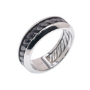 Anillo de águila octagonal con corte de diamante para hombre, de plata de ley 925 rodiada, de 18,9 mm x 18,3 mm - GMR00424