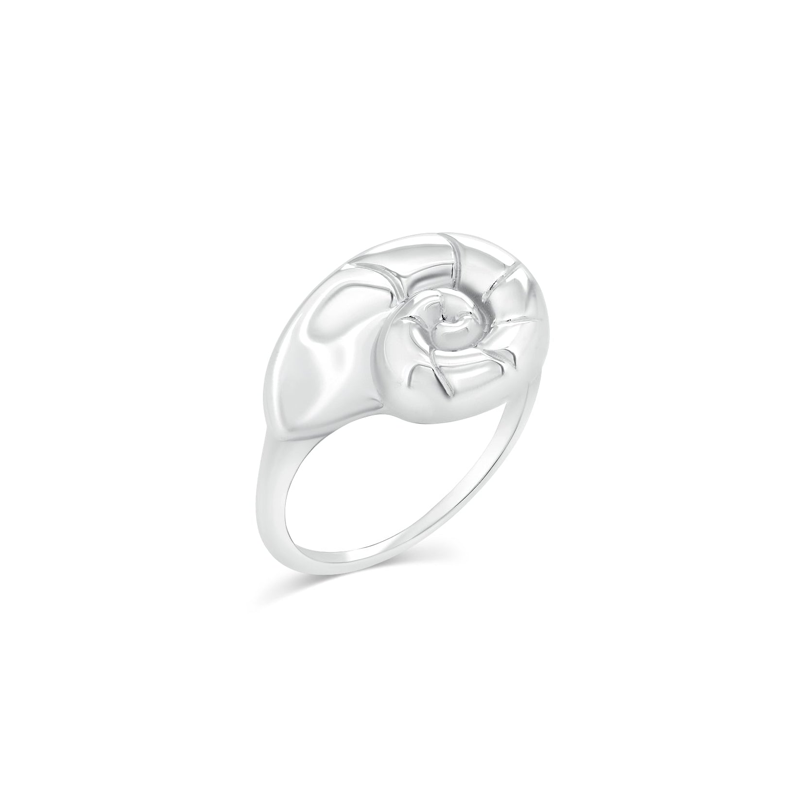 Rhodium Plated 925 Sterling Silver Swirl Statement Ring - TGR00027