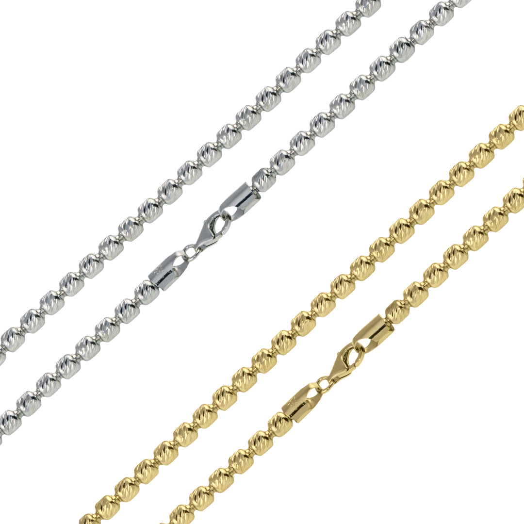 925 Sterling Silver Barrel Slash Chain