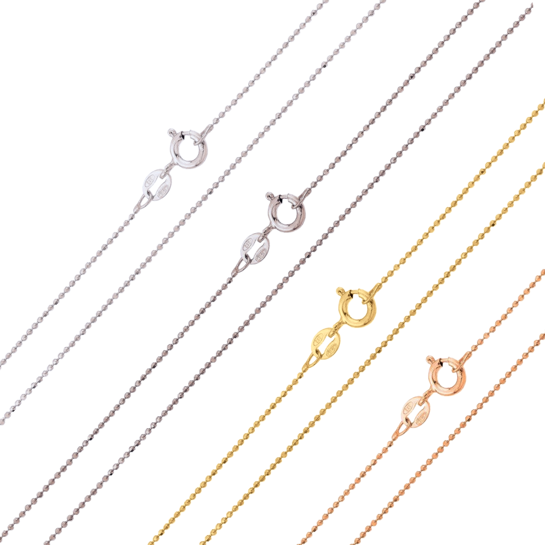 925 Sterling Silver Diamond Cut Bead Chain