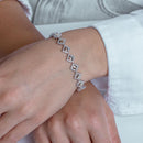 Silver 925 Rhodium Plated Multiple Yellow Round CZ Bracelet - BGB00026