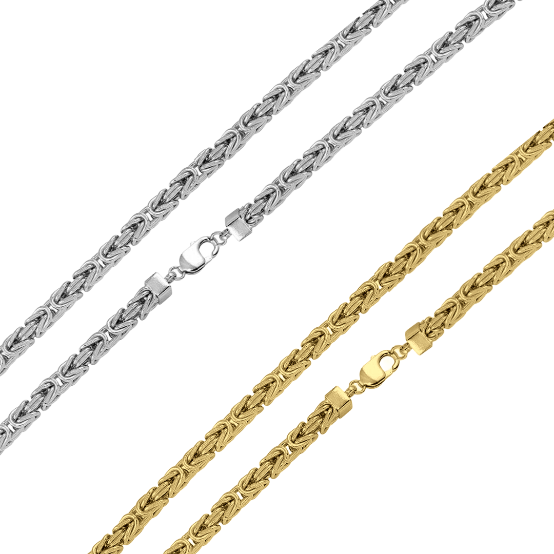 925 Sterling Silver Hollow Byzantine Chain