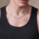 Cadena o pulsera de plata de ley 925 rodiada 050 de 2,5 mm - CH188 RH