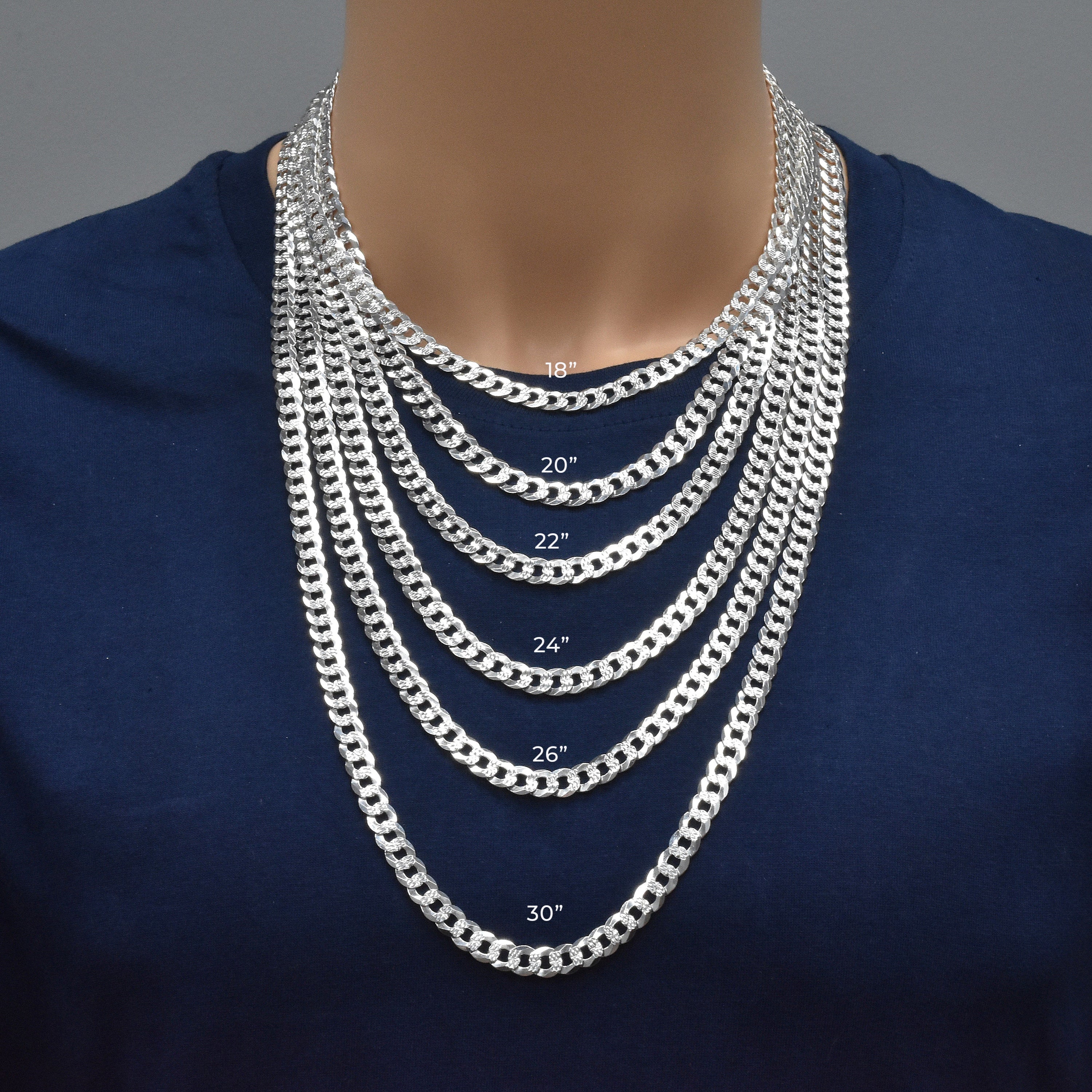 Curb 160 1 Side Diamond Cut 1 Side Plain Chain or Bracelet 6.1mm - CH629B