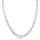 Cadena o pulsera plana Marina de plata de ley 925 de 6,2 mm con corte de diamante de 140 quilates y un solo lado - CH672
