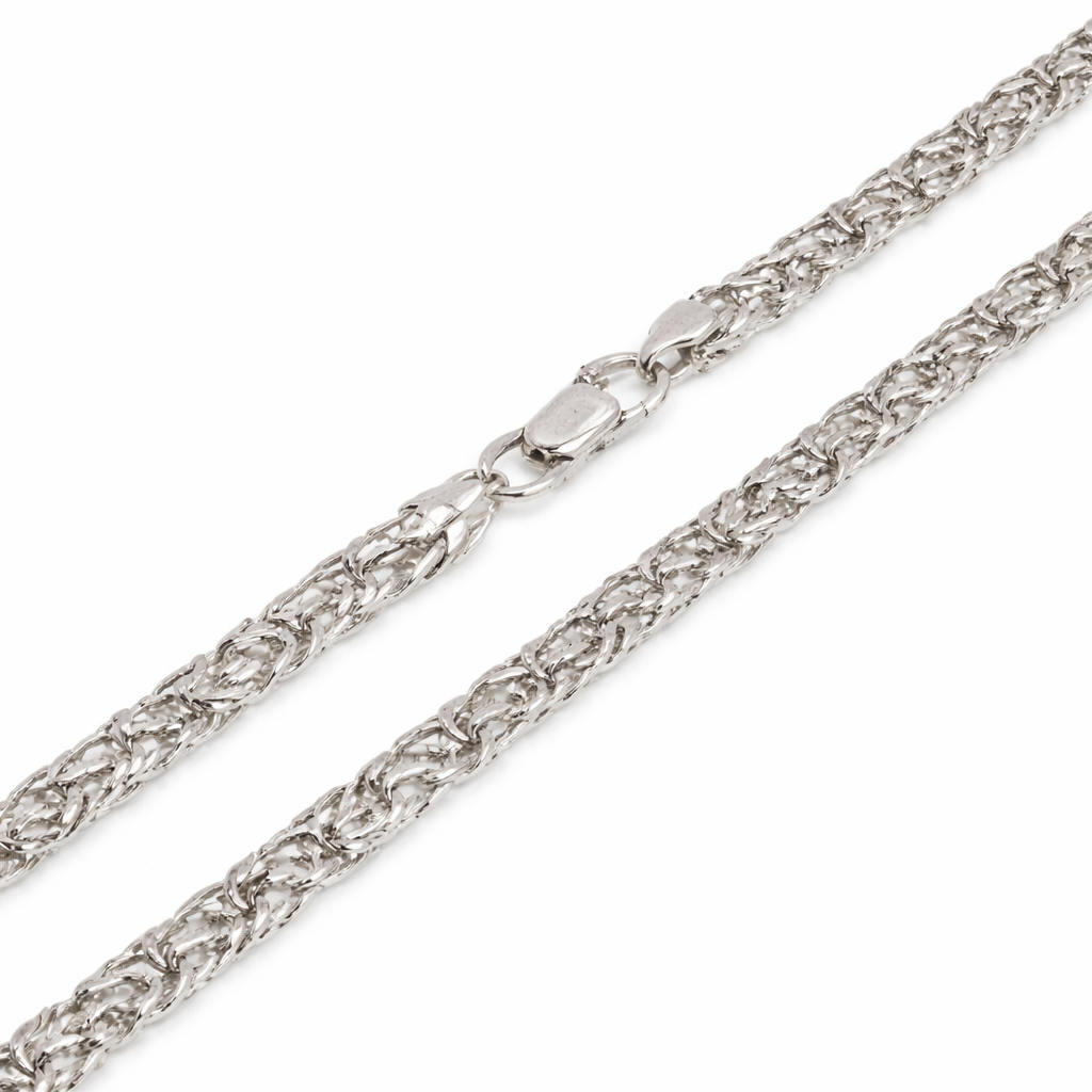 925 Sterling Silver Diamond Cut Square Byzantine 080 3.6mm Chain or Bracelet - CH838