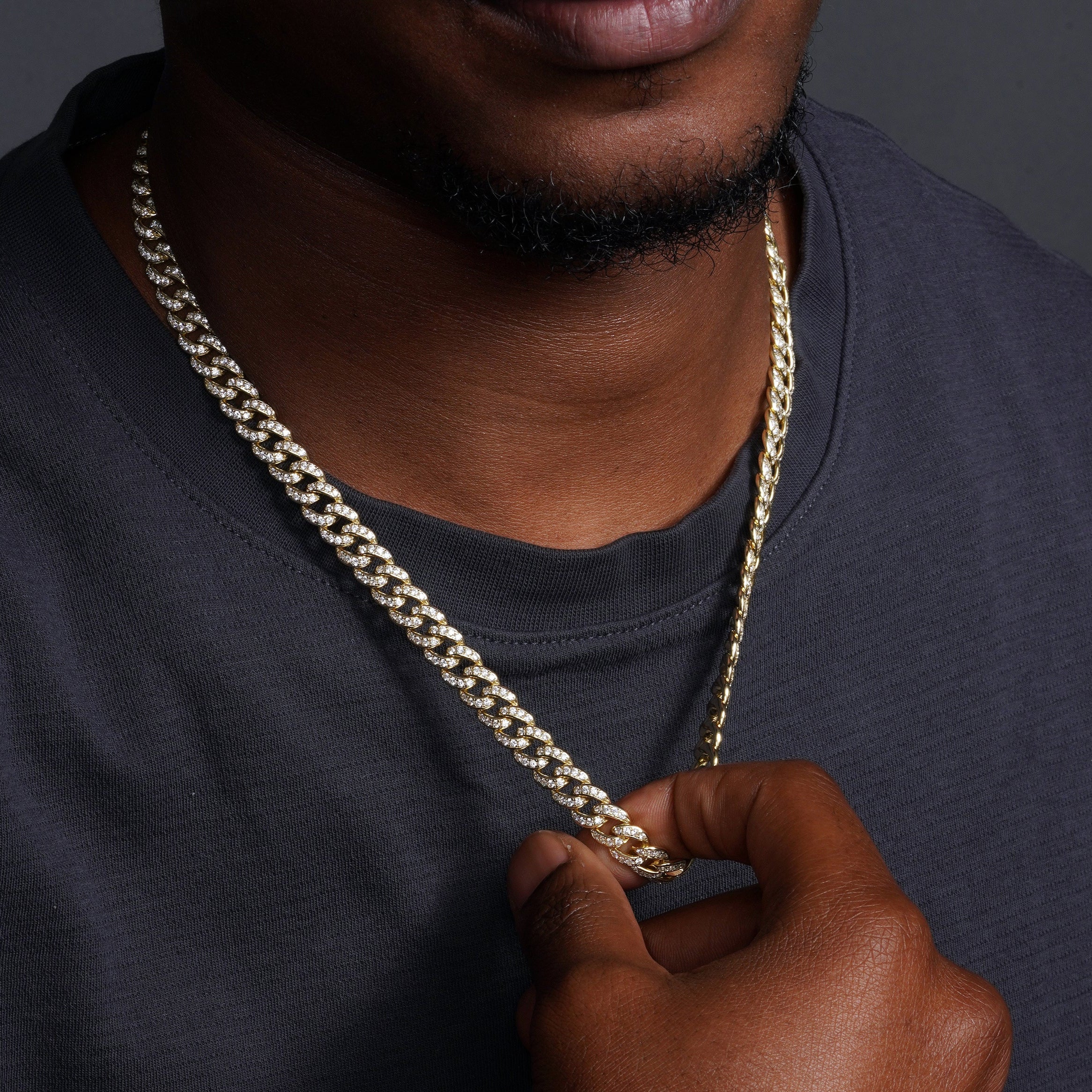 925 Sterling Silver CZ Encrusted Curb Chain or Bracelet