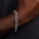 Cadena o pulsera de plata de ley 925 rodiada con circonitas cúbicas talla baguette de 10,9 mm - CHCZ116 RH