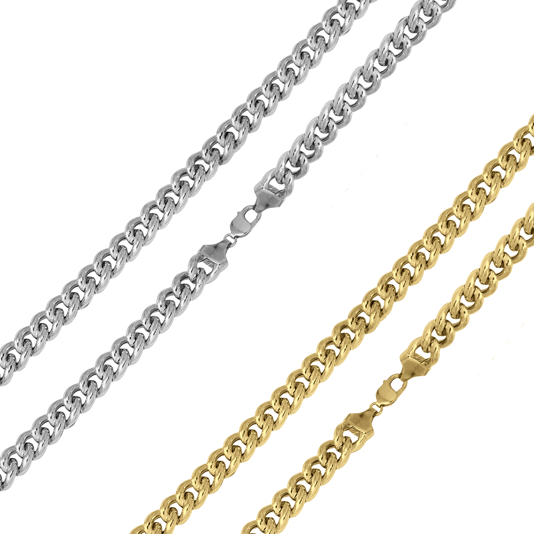 925 Sterling Silver Hollow Curb Chain or Bracelet
