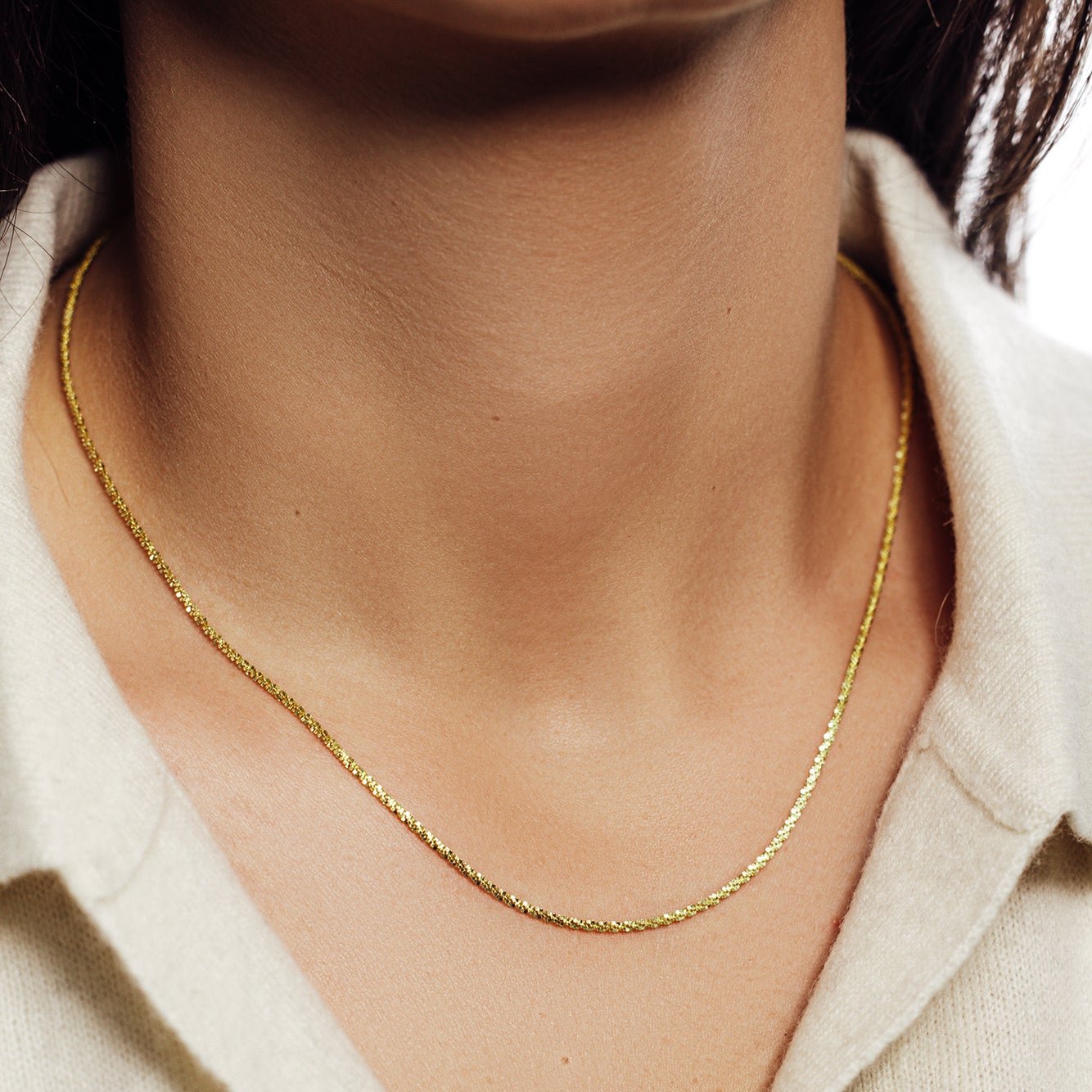 Gold Plated 925 Sterling Silver Roc Slider Adjustable Necklace - DIN00011GP