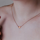 Collar de corazón de plata de ley 925 bañado en oro rosa y pulido - DIN00044RGP