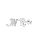 Rhodium Plated 925 Sterling Dragon 10.4mm x 6.5mm Stud Earring - APE00006