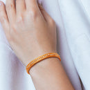 Pulsera de plata 925 chapada en oro rosa con múltiples circonitas cuadradas pequeñas y transparentes - ECB007RGP