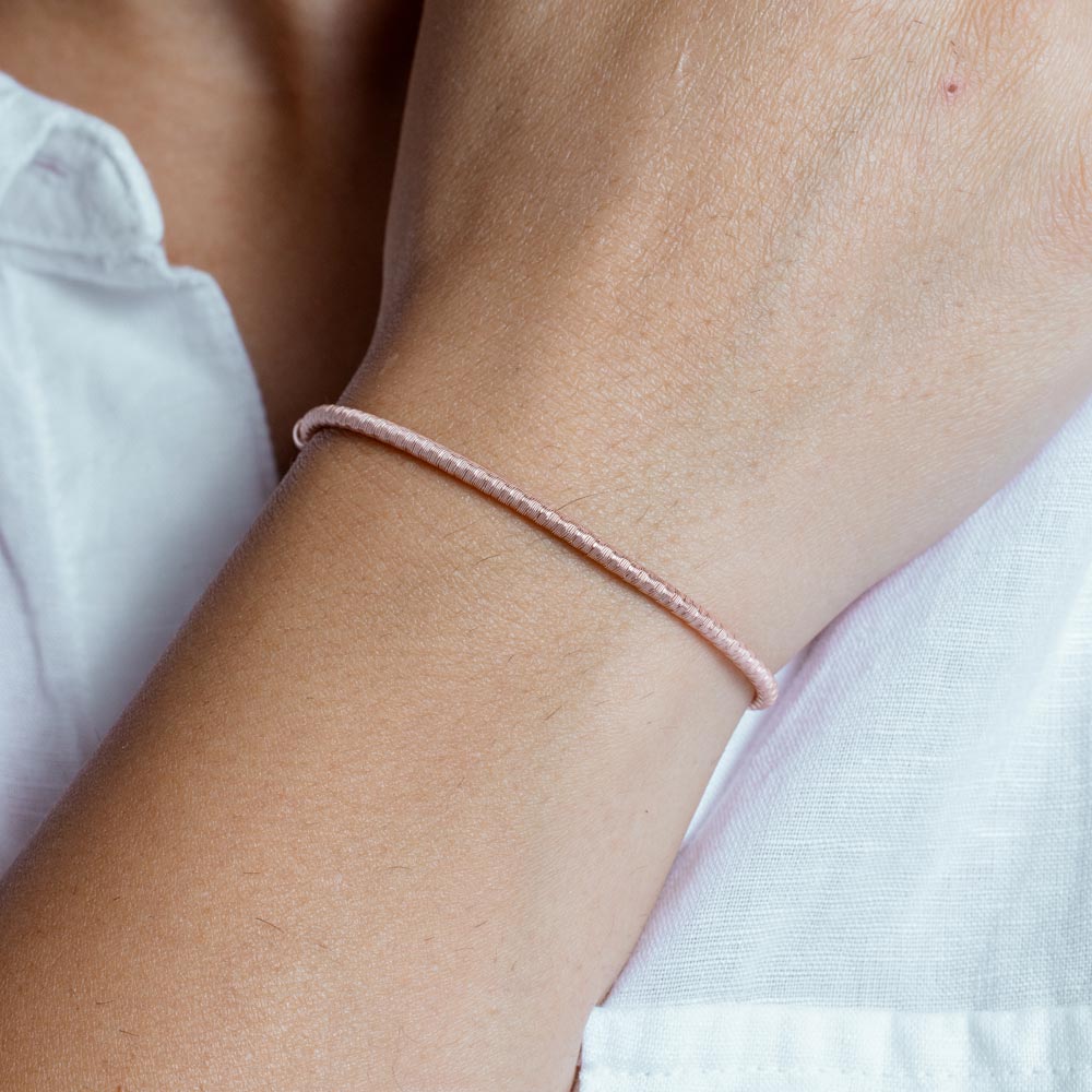 Pulsera Lariat Italiana Chapada en Oro Rosa de Plata 925 - ECB00096RGP