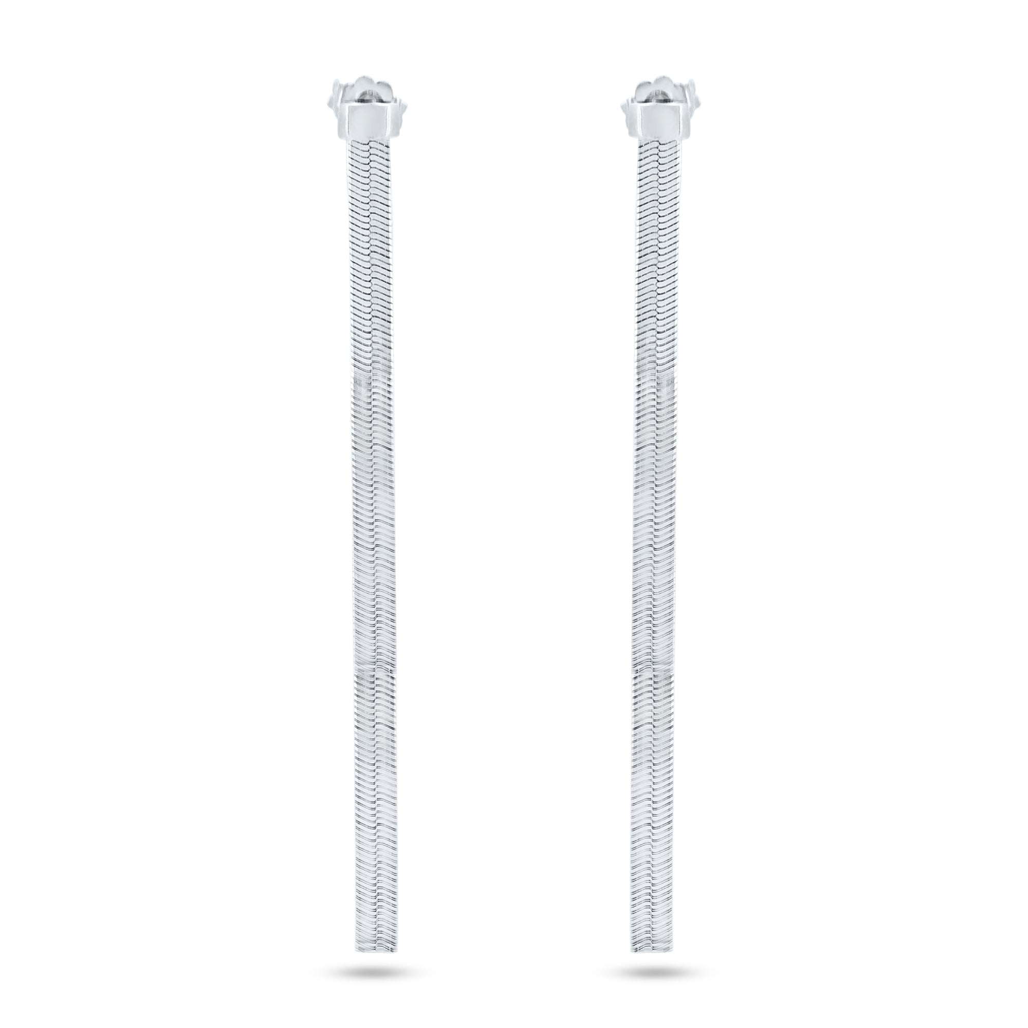 Pendientes colgantes de espiga de plata de ley 925 rodiada - ECE00065RH