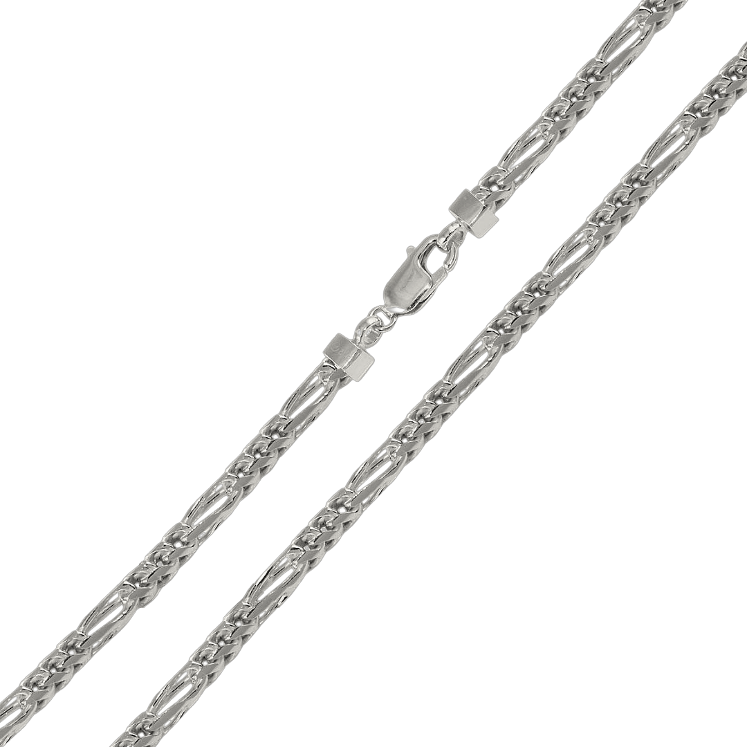 925 Sterling Silver Figaro Franco Chain or Bracelet