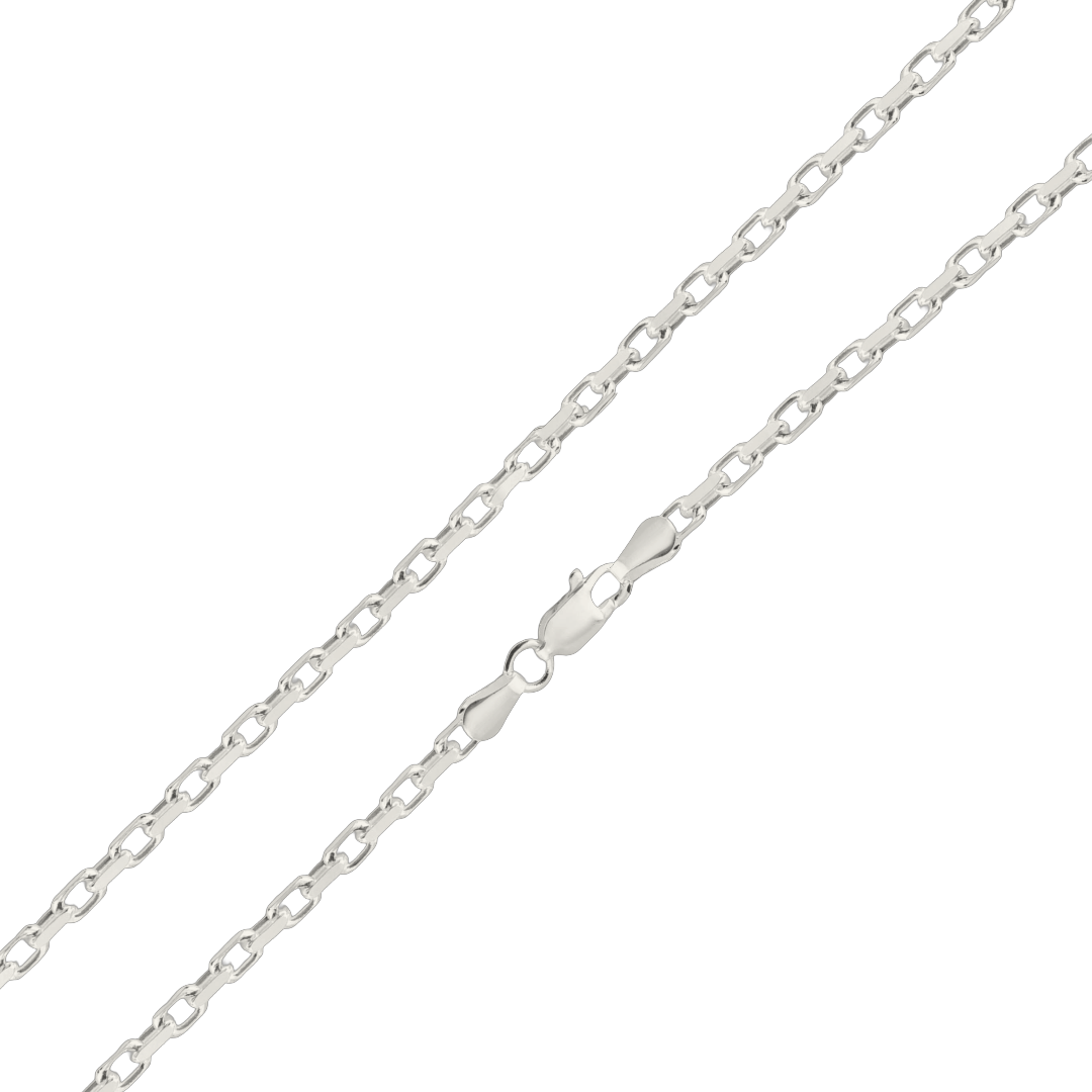 925 Sterling Silver Diamond Cut Forzatina Link Chain or Bracelet