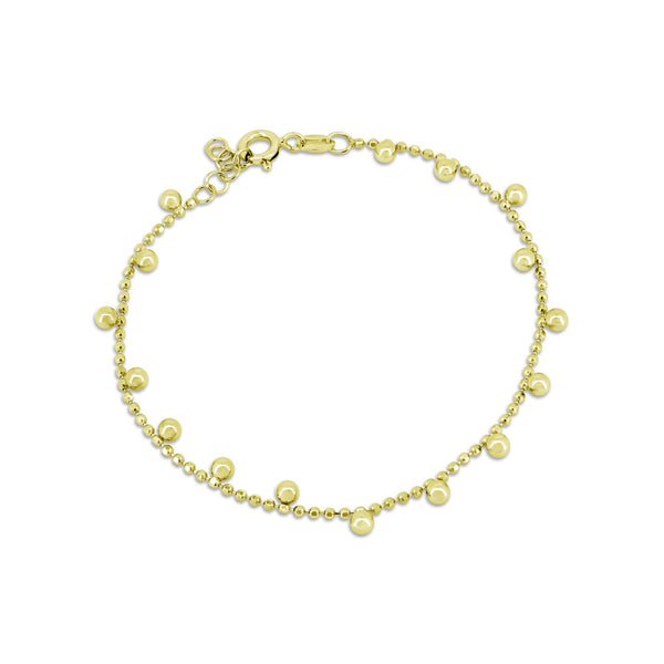 Gold Plated 925 Sterling Silver DC Bead  Bracelet - GCB00002-GP