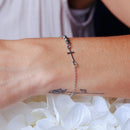 Pulsera de plata de ley 925 rodiada con cruz de 3 cuentas - GCB00003-RH