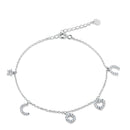 Pulsera con dijes de circonitas chapadas en rodio de plata 925 - GMB00030RH
