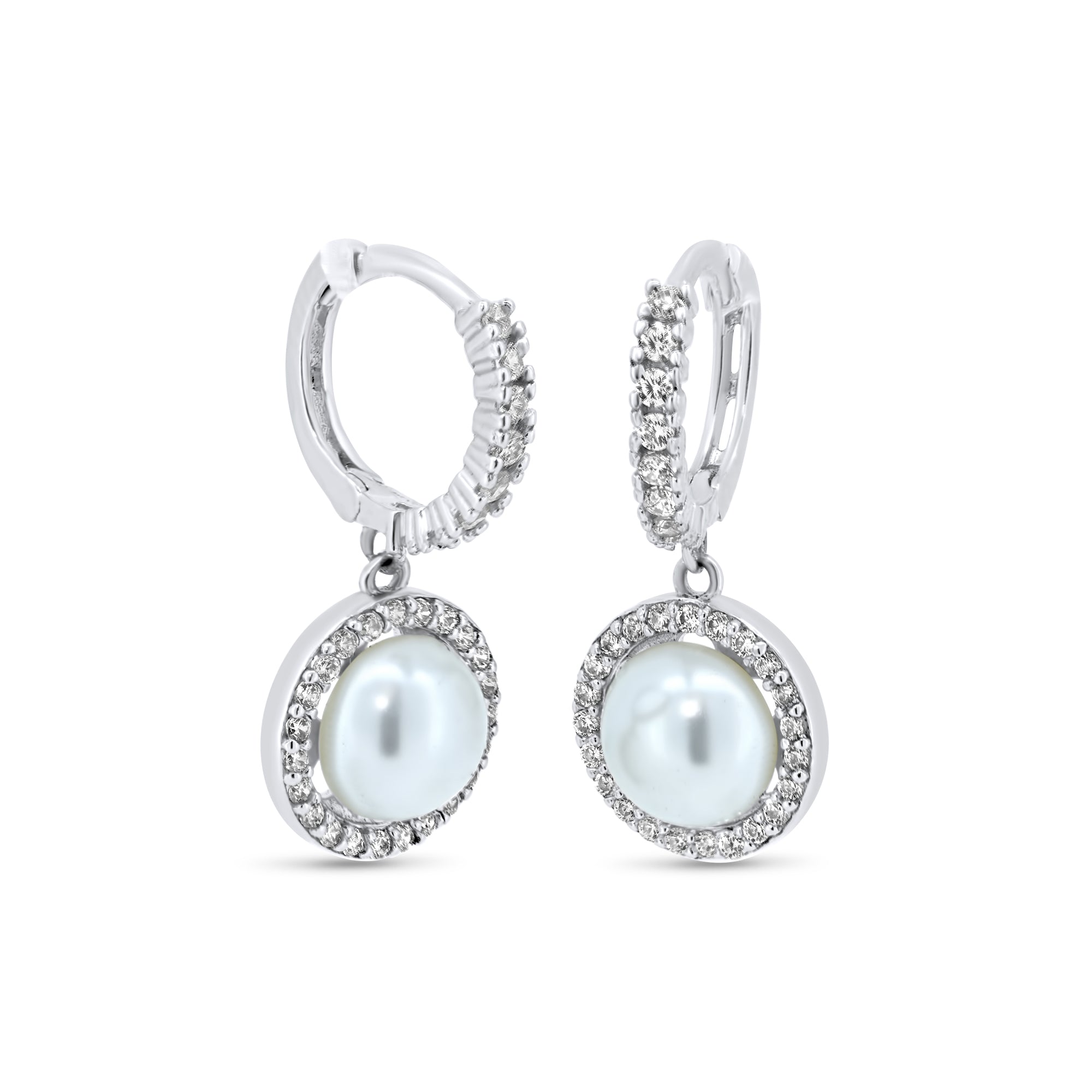 Spike Hoop Sterling Silver Earrings plated in Rhodium main image 1