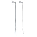 Sterling Silver Rhodium Plated Bead Threader Earrings - GME00148